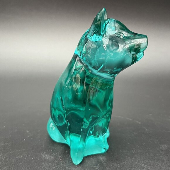 Fenton Aqua Teal Blue Green Glass Pig Figurine Original Sticker - Picture 6 of 10